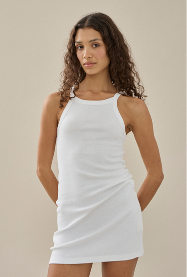 01 Singlet Mini Dress in White