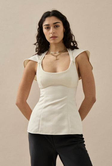 Capelet Top in White
