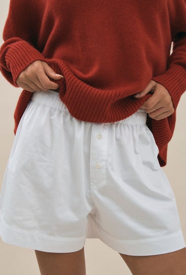 Cotton Boxer Shorts in White