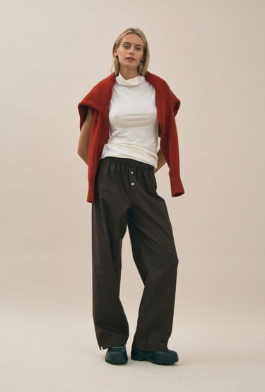 Cotton Boyfriend Pants in White