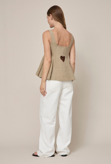 Heart Wide Open Top in Brown | Maggie Marilyn
