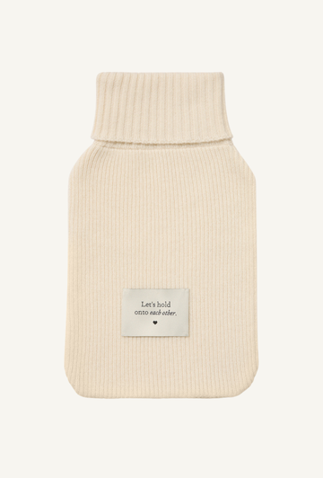 Cashmere Hot Water Bottle Cover in White
