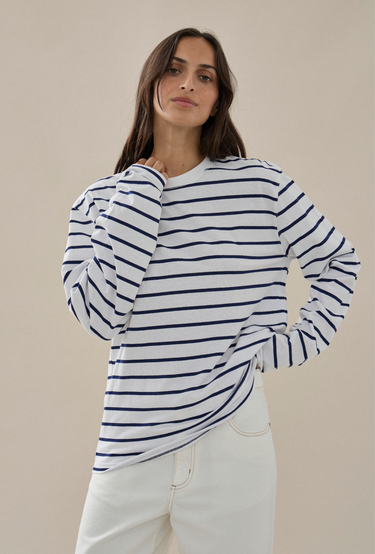 Long Sleeve Breton Tee in Stripe