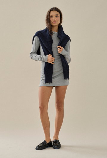 Long Sleeve Mini Dress in Grey