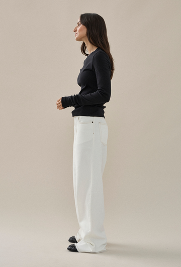 Long Sleeve Mini T-shirt in Black