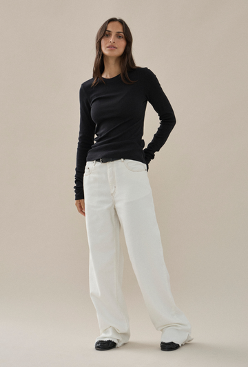 Long Sleeve Mini T-shirt in Black