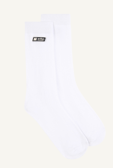 Marilyn Socks Crew in White
