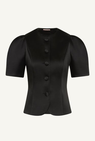 Satin Bodice Top in Black