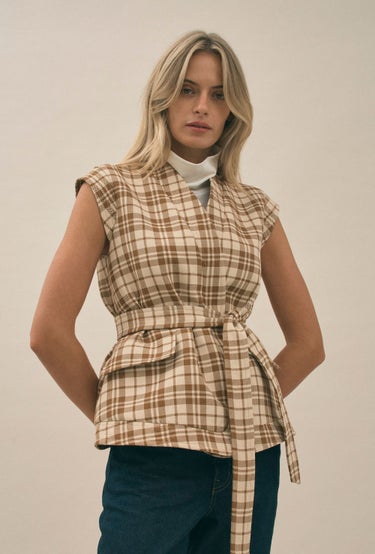 The Stars Outside The City Vest in Brown