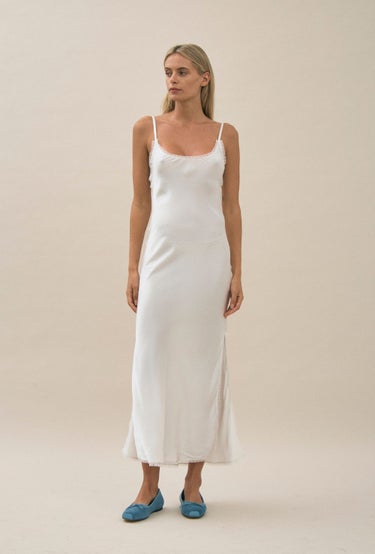 Too Good To Lose Dress Pearl in White