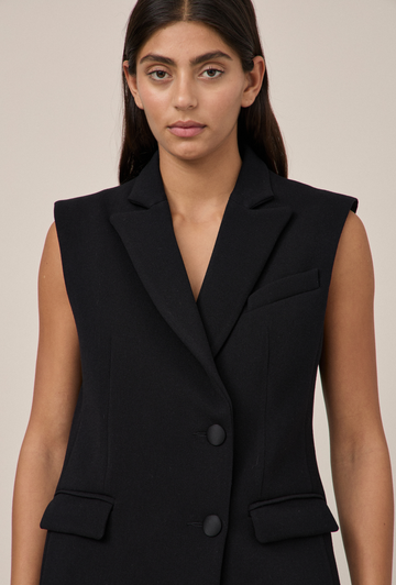 Tuxedo Vest in Black