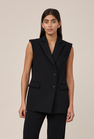 Tuxedo Vest in Black