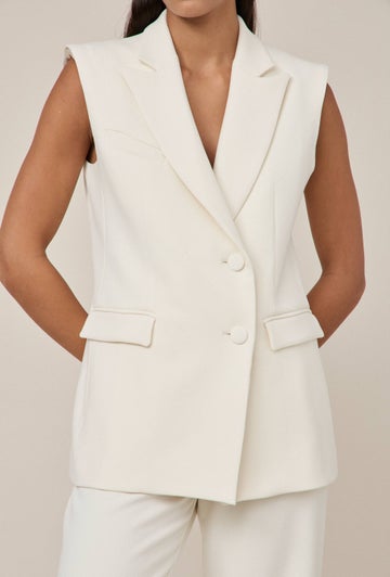 Tuxedo Vest in White