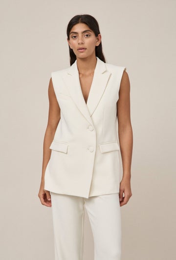 Tuxedo Vest in White