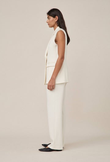 Tuxedo Vest in White