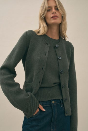 Weekend In Georgia Cardigan in Green