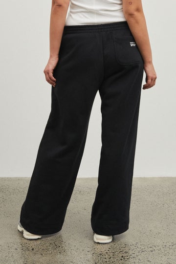 Wide Leg Track Pant in Black